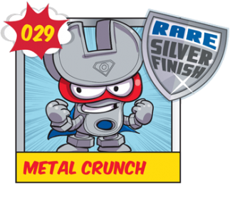 SuperZings Rivals of Kaboom Rare Silver Finish Metal Crunch Super Zings 